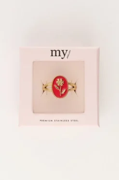 My Jewellery Maxi Bague Art Rose Avec Fleur Discount
