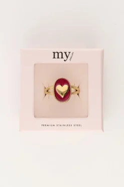 My Jewellery Maxi Bague Art Violette Avec Coeur Sale