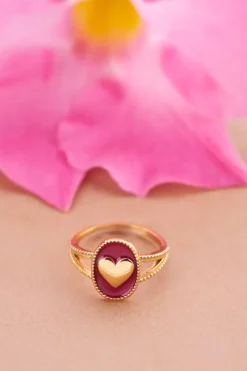 My Jewellery Maxi Bague Art Violette Avec Coeur Sale