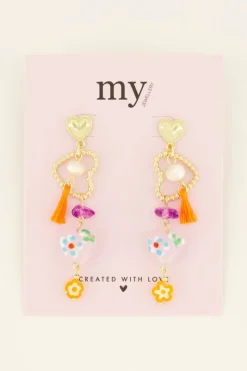 My Jewellery Maxi Boucles D'oreilles à Coeurs, Perles Et Pampille Sale