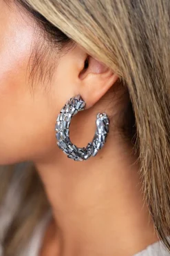 My Jewellery Maxi Boucles D’oreilles à Pierres Argentées New