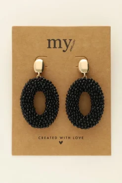 My Jewellery Maxi Boucles D’oreilles à Pierres Noires New