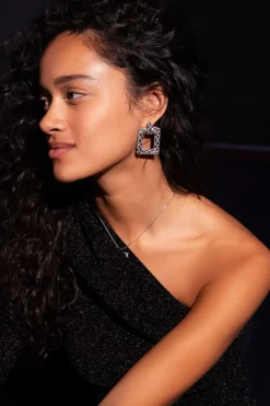 My Jewellery Maxi Boucles D'oreilles Carrées Argentées Universe Best