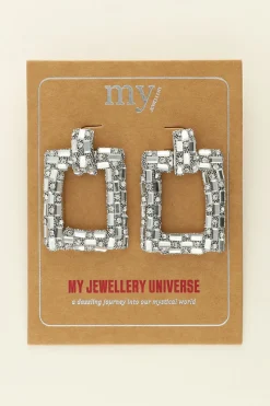 My Jewellery Maxi Boucles D'oreilles Carrées Argentées Universe Best