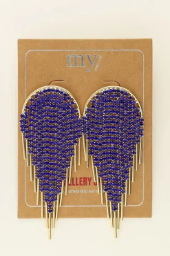 My Jewellery Maxi Boucles D'oreilles Strass Bleus Universe New
