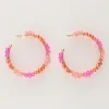 My Jewellery Maxi Créoles Avec Des Fleurs Roses Hot