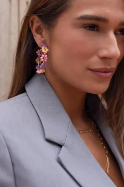 My Jewellery Maxi Créoles Avec Des Fleurs Multicolores Best