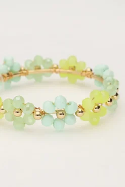 My Jewellery Maxi Créoles Avec Des Fleurs Vertes Fashion