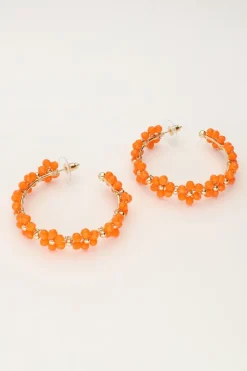My Jewellery Maxi Créoles Avec Fleurs Orange Outlet