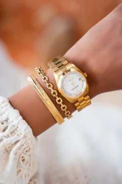 My Jewellery Montre Avec Bracelet à Maillons Et Cadran Blanc Clearance