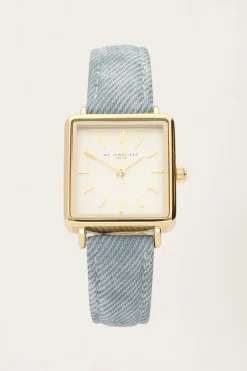 My Jewellery Montre Carrée à Bracelet En Denim Clearance