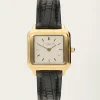 My Jewellery Montre Carrée Avec Bracelet En Cuir Noir New