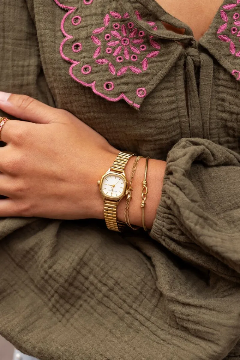 My Jewellery Montre Hexagonale Vintage Avec Bracelet à Maillons Hot