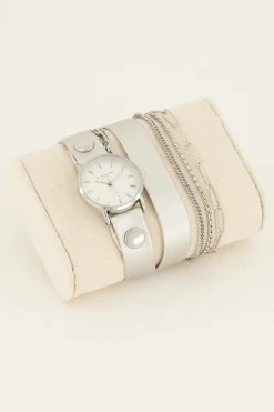 My Jewellery Montre Métallique à Double Bracelet Discount