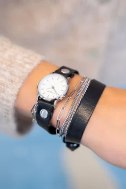 My Jewellery Montre Noire à Double Bracelet Discount