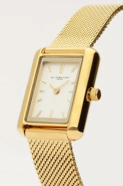 My Jewellery Montre Rectangulaire Avec Bracelet à Maillons Fins Sale