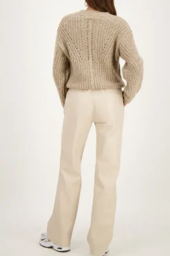 My Jewellery Pantalon Ample Beige En Similicuir Clearance