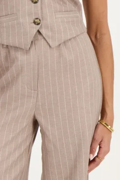 My Jewellery Pantalon Beige à Fines Rayures Clearance