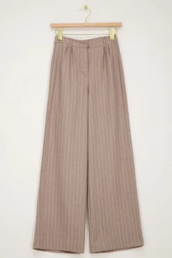 My Jewellery Pantalon Beige à Fines Rayures Clearance