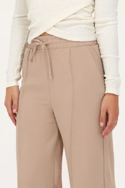 My Jewellery Pantalon Beige à Pinces Discount