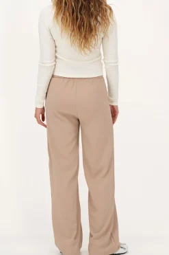 My Jewellery Pantalon Beige à Pinces Discount