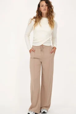 My Jewellery Pantalon Beige à Pinces Discount