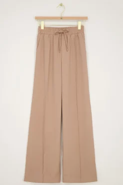 My Jewellery Pantalon Beige à Pinces Discount