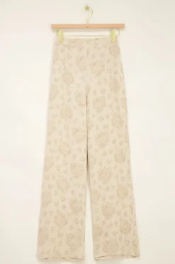 My Jewellery Pantalon Beige Avec Imprimé Fleuri Jacquard Online