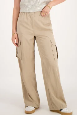 My Jewellery Pantalon Cargo Avec Taille élastique Beige Clearance