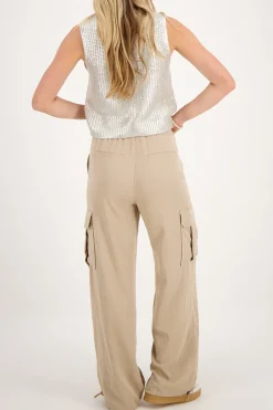 My Jewellery Pantalon Cargo Avec Taille élastique Beige Clearance