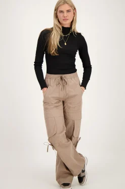 My Jewellery Pantalon Cargo à Taille élastique Marron Outlet