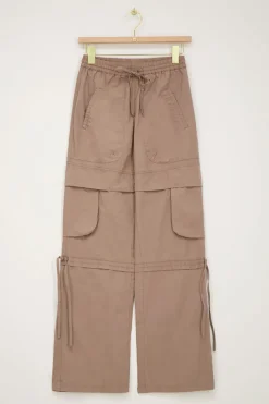 My Jewellery Pantalon Cargo à Taille élastique Marron Outlet