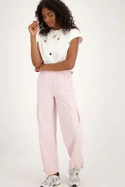 My Jewellery Pantalon Cargo Rose Pâle Avec Ceinture élastique Fashion