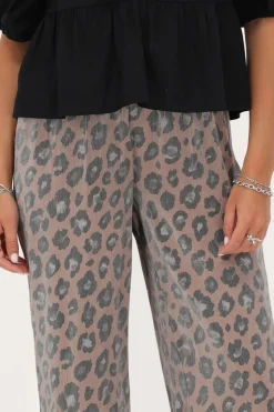 My Jewellery Pantalon Crinkle Imprimé Léopard Avec Taille élastique Sale