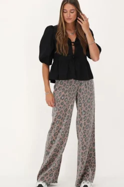 My Jewellery Pantalon Crinkle Imprimé Léopard Avec Taille élastique Sale
