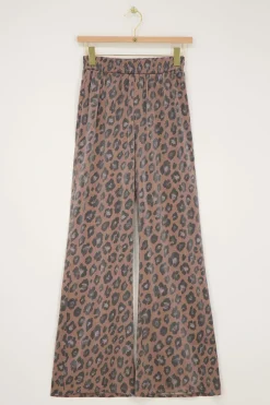 My Jewellery Pantalon Crinkle Imprimé Léopard Avec Taille élastique Sale