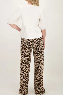 My Jewellery Pantalon Droit à Imprimé Léopard Sale