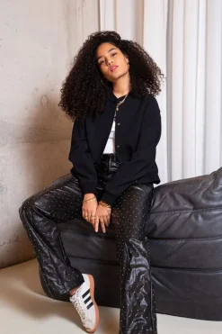 My Jewellery Pantalon Droit Noir à Clous New