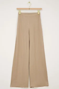 My Jewellery Pantalon En Satin Avec Ceinture élastique Beige Sale
