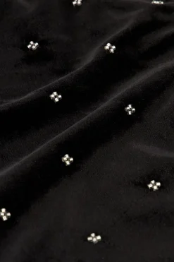 My Jewellery Pantalon En Velours Noir Avec Perles Best