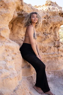 My Jewellery Pantalon Flare Noir En Lurex Fashion