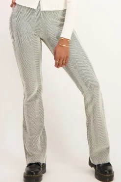 My Jewellery Pantalon Flared à Motif Noir Et Blanc Fashion