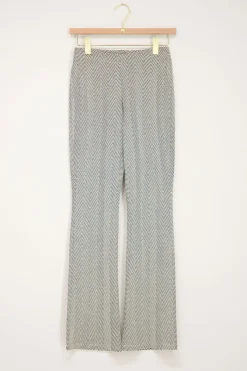 My Jewellery Pantalon Flared à Motif Noir Et Blanc Fashion