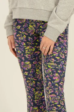 My Jewellery Pantalon Flared Bleu Marine à Imprimé Cachemire Sale