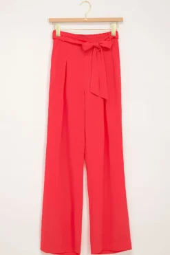 My Jewellery Pantalon Fluide Avec Ceinture Corail Hot