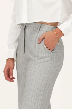My Jewellery Pantalon Gris à Rayures Et Clous Best