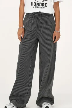 My Jewellery Pantalon Large à Rayures es Et Blanches Avec Ceinture élastique Noir Discount