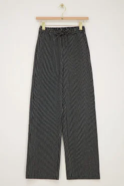 My Jewellery Pantalon Large à Rayures es Et Blanches Avec Ceinture élastique Noir Discount