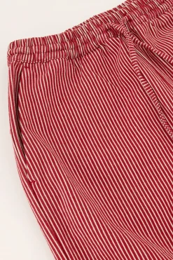 My Jewellery Pantalon Large à Rayures s Et Blanches Avec Ceinture élastique Rouge Clearance