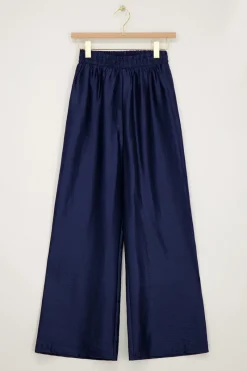 My Jewellery Pantalon Large à Taille élastique Bleu foncé Clearance